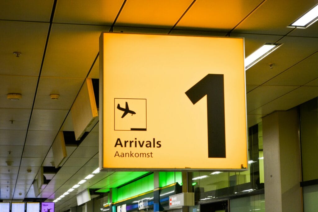 Arrivals Airport Signage