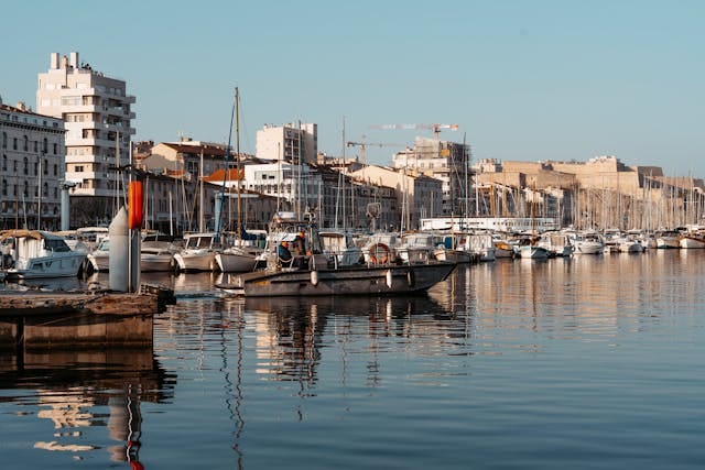 Sailing Boats in Harbor in Marseilles