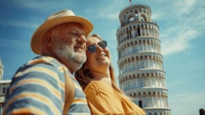 Portrait of couple travelling the world together