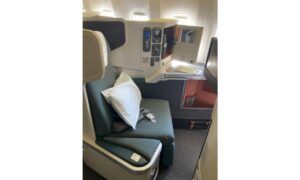 View of a Cathay Pacific Airways Business Class Seat