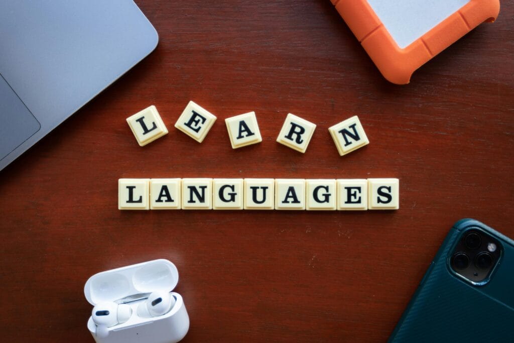 Learn Languages Text on Dice