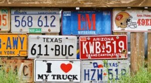 assorted car license plates