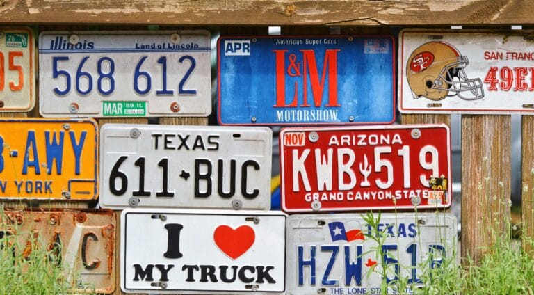 assorted car license plates