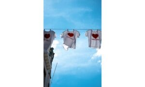 T-Shirts Drying on Clothesline
