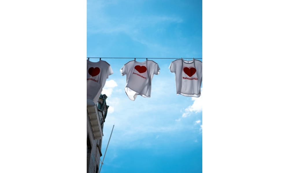 T-Shirts Drying on Clothesline