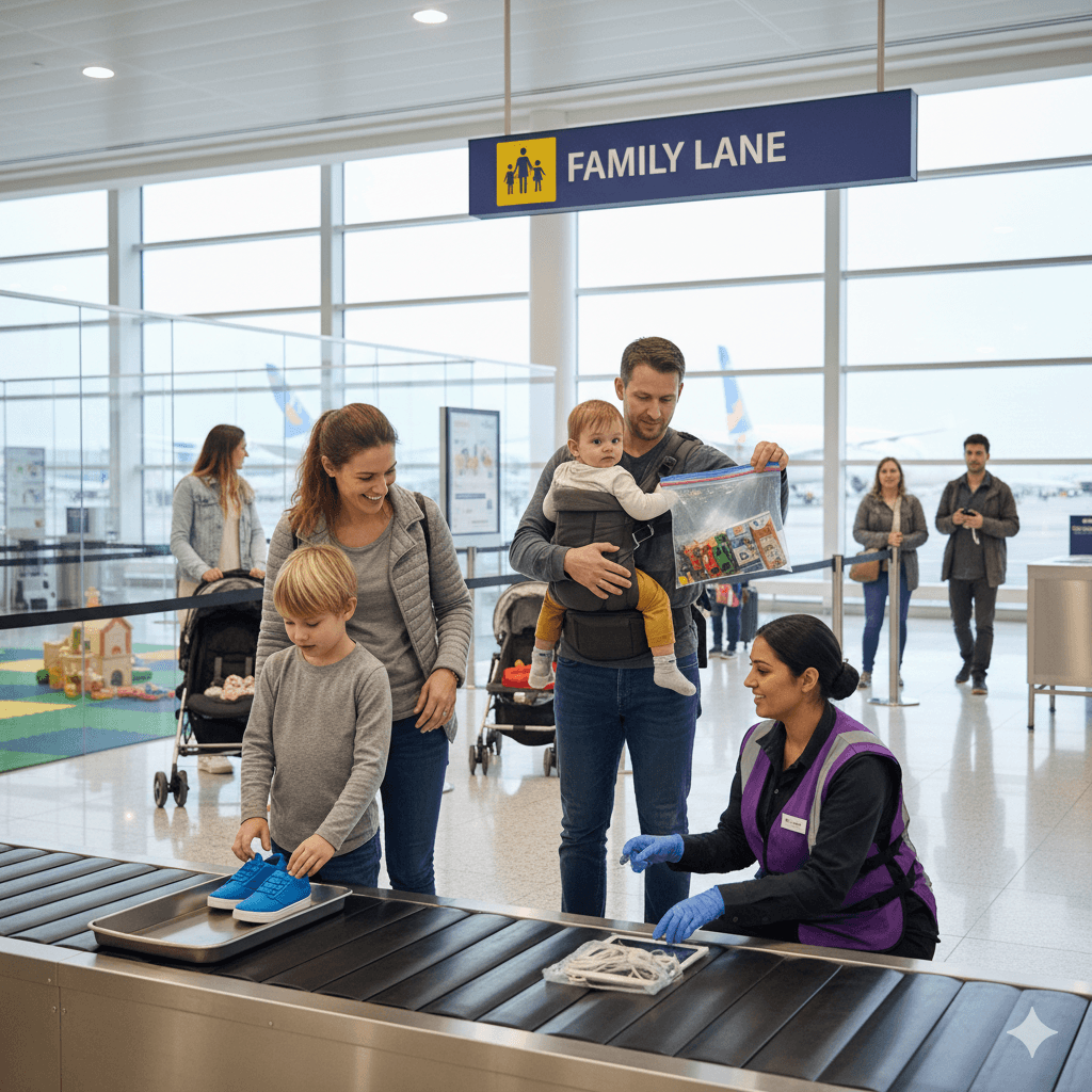 Family in the airport