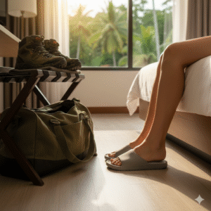 Pack slip-ons when travelling