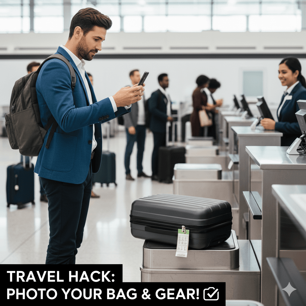 Take photos of belongings before flying