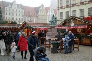 Festive Christmas Market Scene in Wroclaw