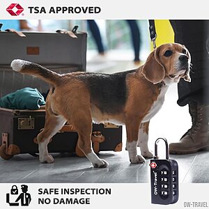 Close up of a suitcase with a TSA approved luggage lock secured through zipper pulls ready for airport travel