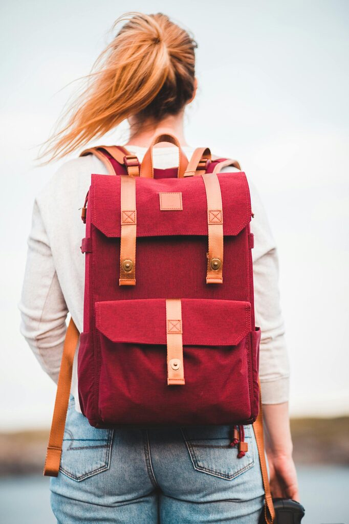 Travel backpack with multiple compartments, suitable for carry-on travel and city exploration, with foldable backup option